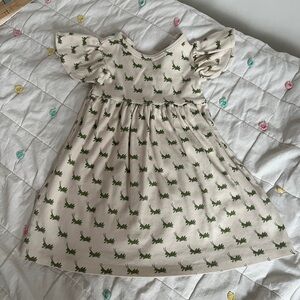 kate quinn Cream Dress with Green Dino Print